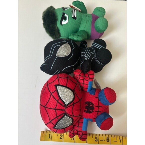 3 Marvel Beanie Babies Plush - Hulk - Spider-Man - Black Panther - Picture 4 of 4